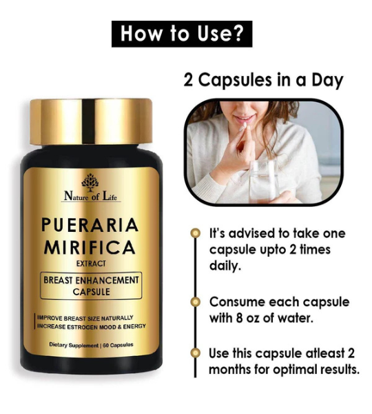 NOL Pueraria Mirifica Extract Breast Size Increase 60 Capsule in Pakistan