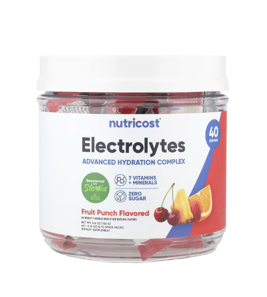 Nutricost, Electrolytes, Advanced Hydration Complex, Fruit Punch, 40 Stick Packs, 0.14 oz (4 g) Each in Pakistan