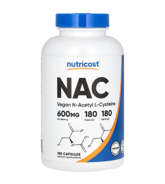 Nutricost, NAC, Vegan N-Acetyl L-Cysteine, 600 mg, 180 Capsules in Pakistan