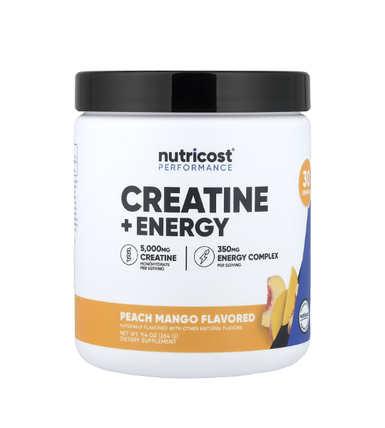 Nutricost, Performance, Creatine + Energy, Peach Mango, 9.4 oz (264 g) in Pakistan