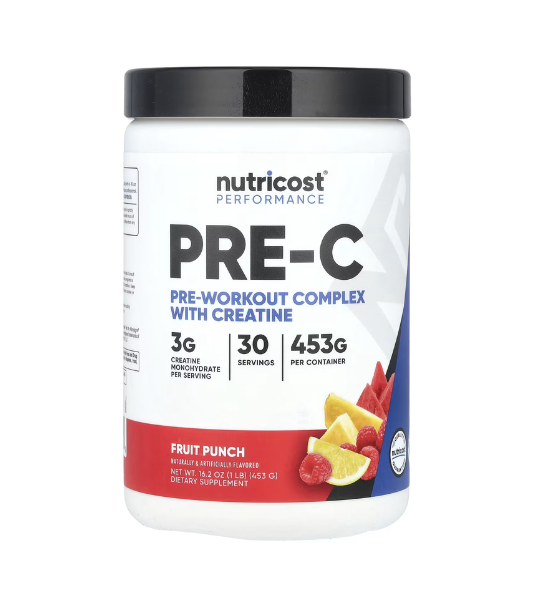 Nutricost, Performance, Pre-C, Pre-Workout Complex With Creatine, Fruit Punch, 1 lb (453 g) in Pakistan