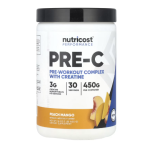Nutricost, Performance, Pre-C, Pre-Workout Complex With Creatine, Peach Mango, 1 lb (450 g) in Pakistan