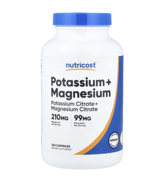 Nutricost, Potassium + Magnesium, 210mg, 240 Capsules in Pakistan
