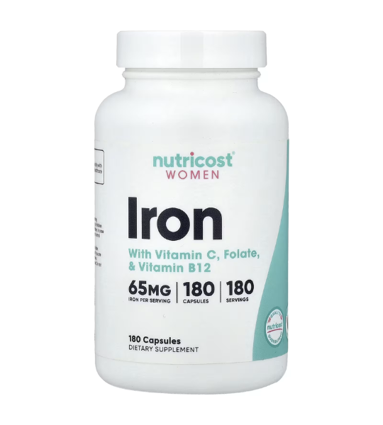 Nutricost, Women, Iron With Vitamin C, Folate, & Vitamin B12, 180 Capsules in Pakistan