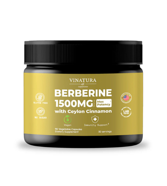 VINATURA Berberine 1500mg with Ceylon Cinnamon 90 Capsules in Pakistan