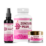 Zenius B Plus Combo Kit, 60 Caps, 50gm Cream, 50ml Oil in Pakistan